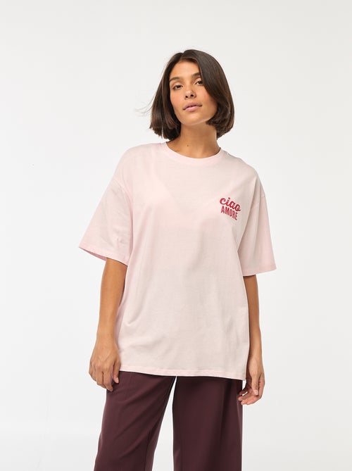 T-shirt oversize com estampado - Kiabi