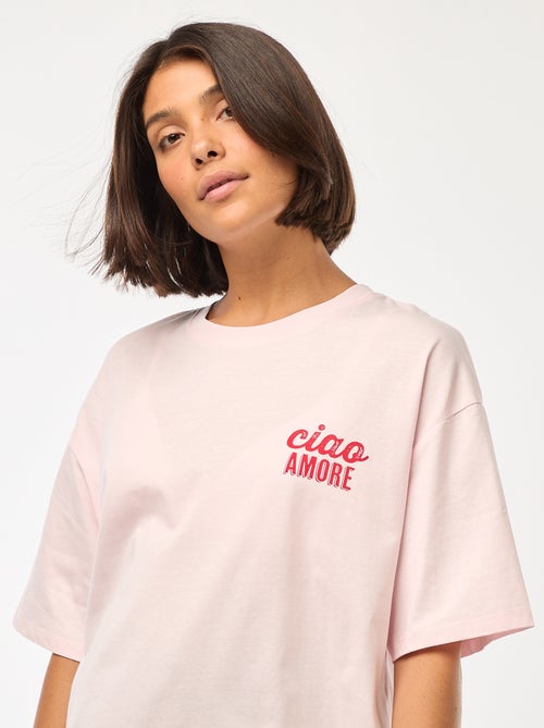 T-shirt oversize com estampado - Kiabi