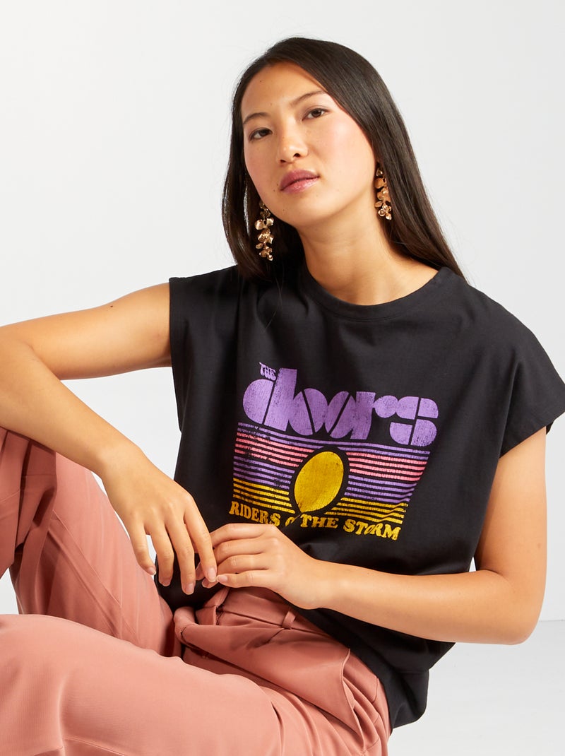 T-shirt oversize com estampado 'The Doors' PRETO - Kiabi