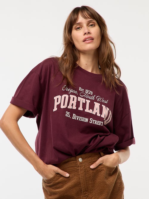 T-shirt oversize com estampado - Kiabi
