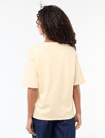 T-shirt oversize com gola redonda