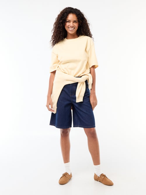 T-shirt oversize com gola redonda - Kiabi