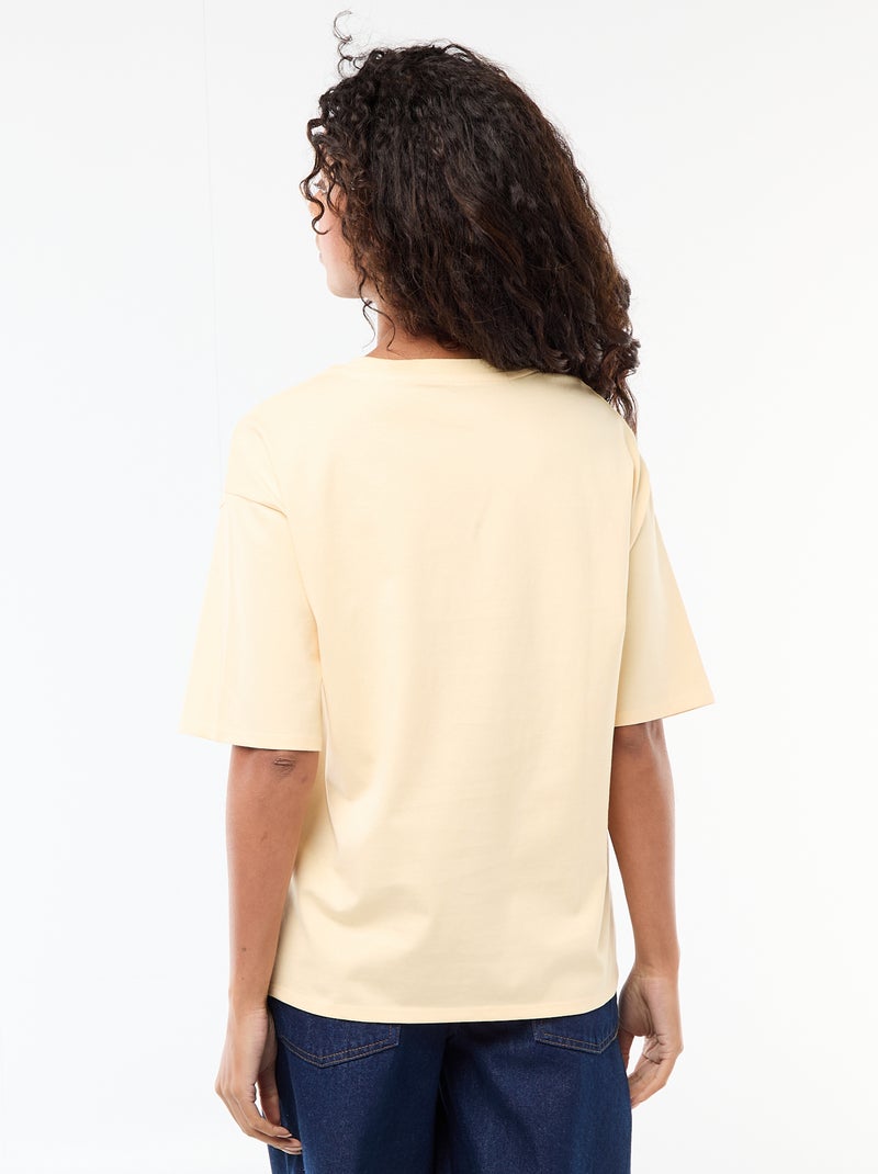 T-shirt oversize com gola redonda Amarelo - Kiabi