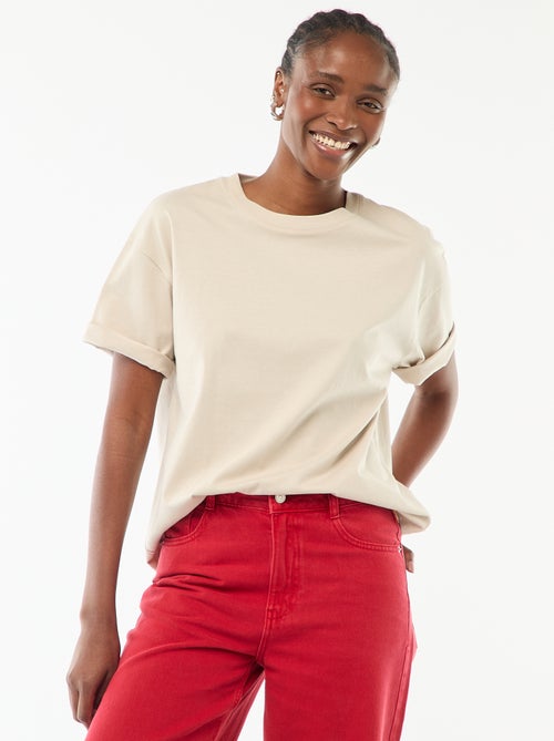 T-shirt oversize com gola redonda - Kiabi