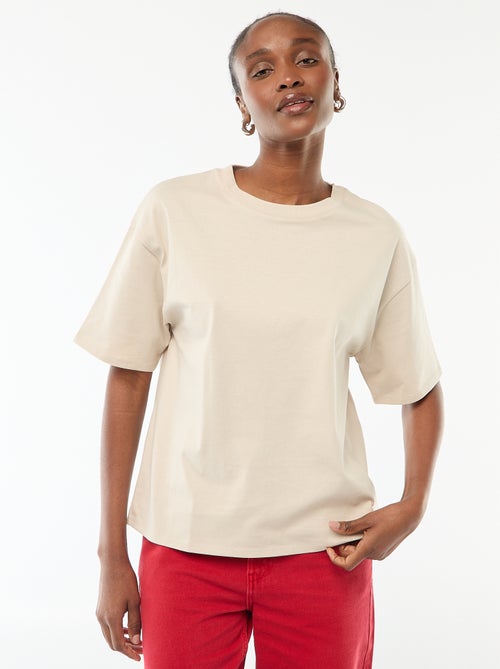 T-shirt oversize com gola redonda - Kiabi