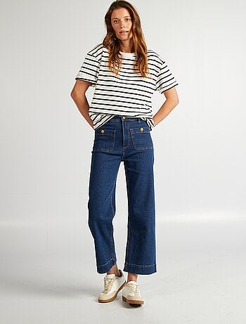 T-shirt oversize com gola redonda