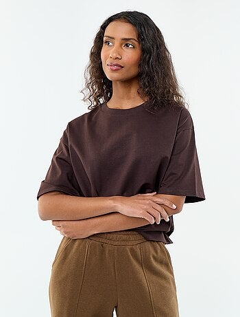 T-shirt oversize com gola redonda