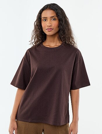 T-shirt oversize com gola redonda