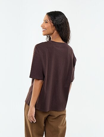 T-shirt oversize com gola redonda
