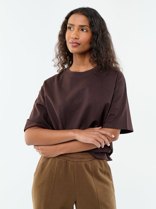 T-shirt oversize com gola redonda - Kiabi