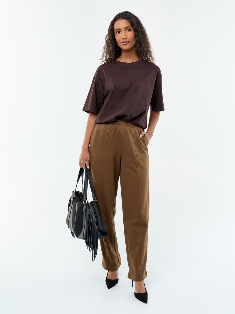 T-shirt oversize com gola redonda Castanho - Kiabi