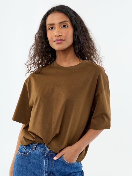 T-shirt oversize com gola redonda - Kiabi
