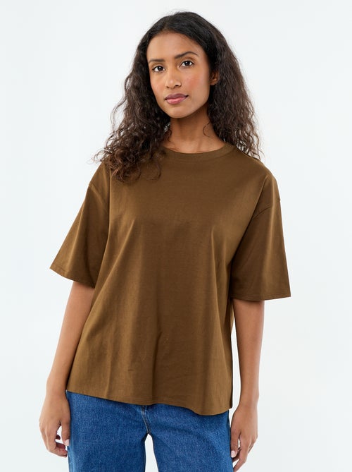 T-shirt oversize com gola redonda - Kiabi