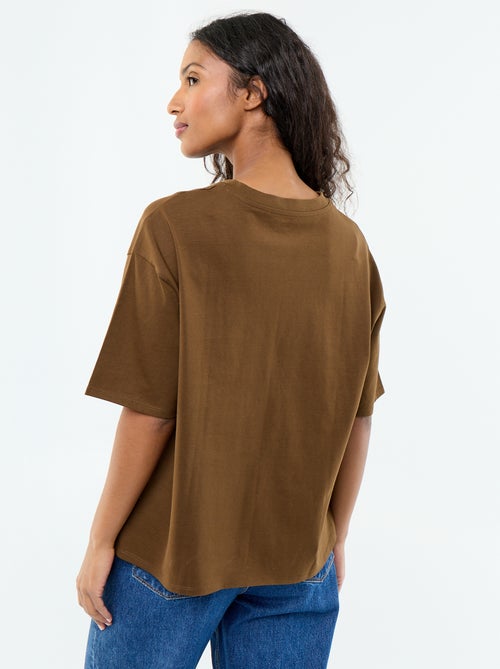 T-shirt oversize com gola redonda - Kiabi