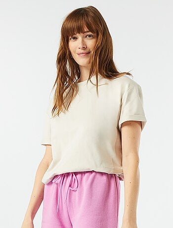 T-shirt oversize com gola redonda