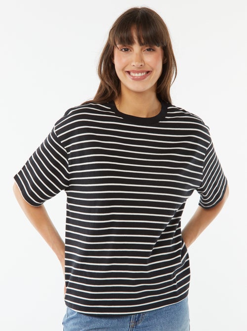T-shirt oversize com gola redonda - Kiabi