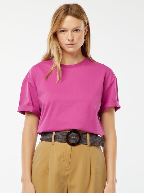 T-shirt oversize com gola redonda - Kiabi