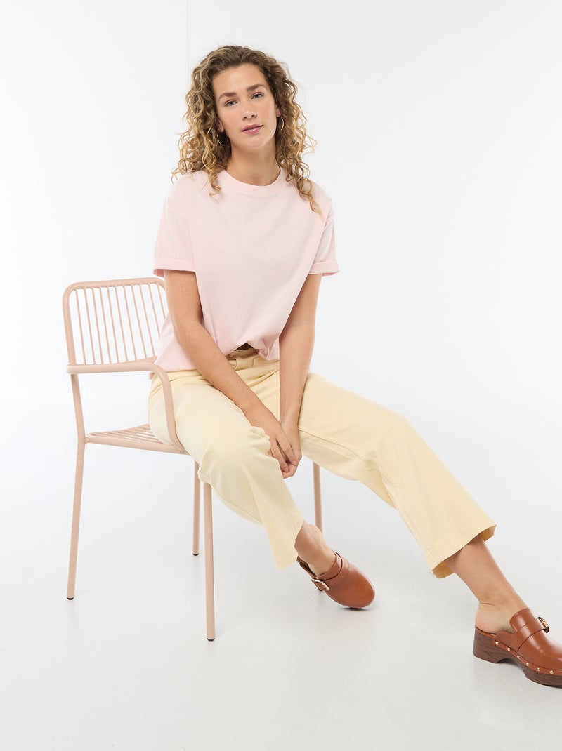 T-shirt oversize com gola redonda Rosa - Kiabi