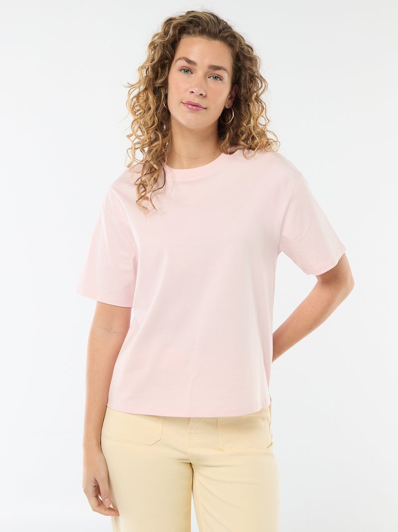 T-shirt oversize com gola redonda Rosa - Kiabi