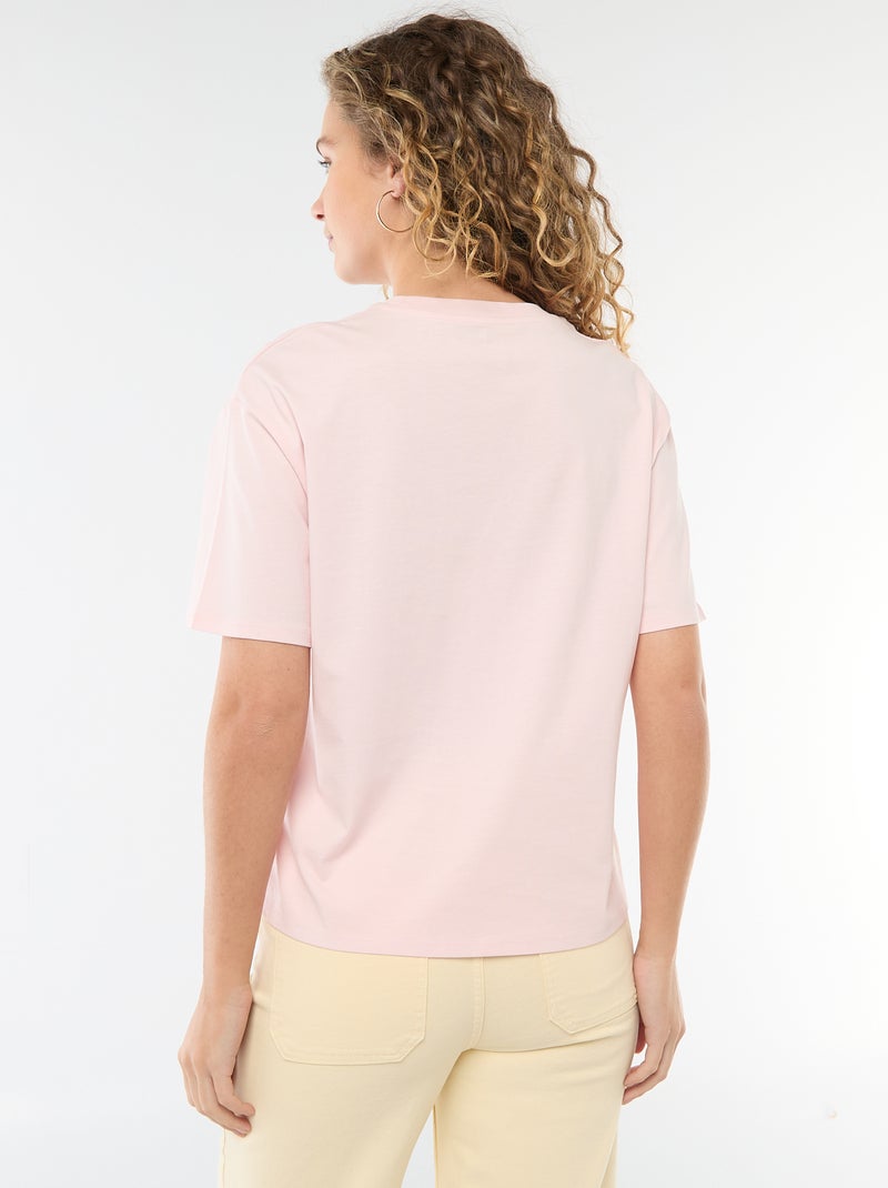 T-shirt oversize com gola redonda Rosa - Kiabi