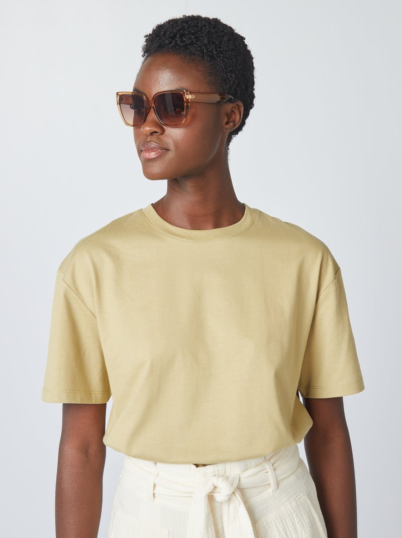 T-shirt oversize com gola redonda VERDE - Kiabi