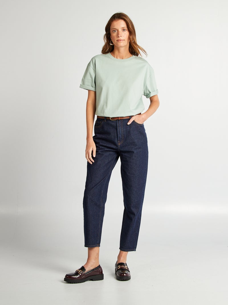 T-shirt oversize com gola redonda VERDE - Kiabi