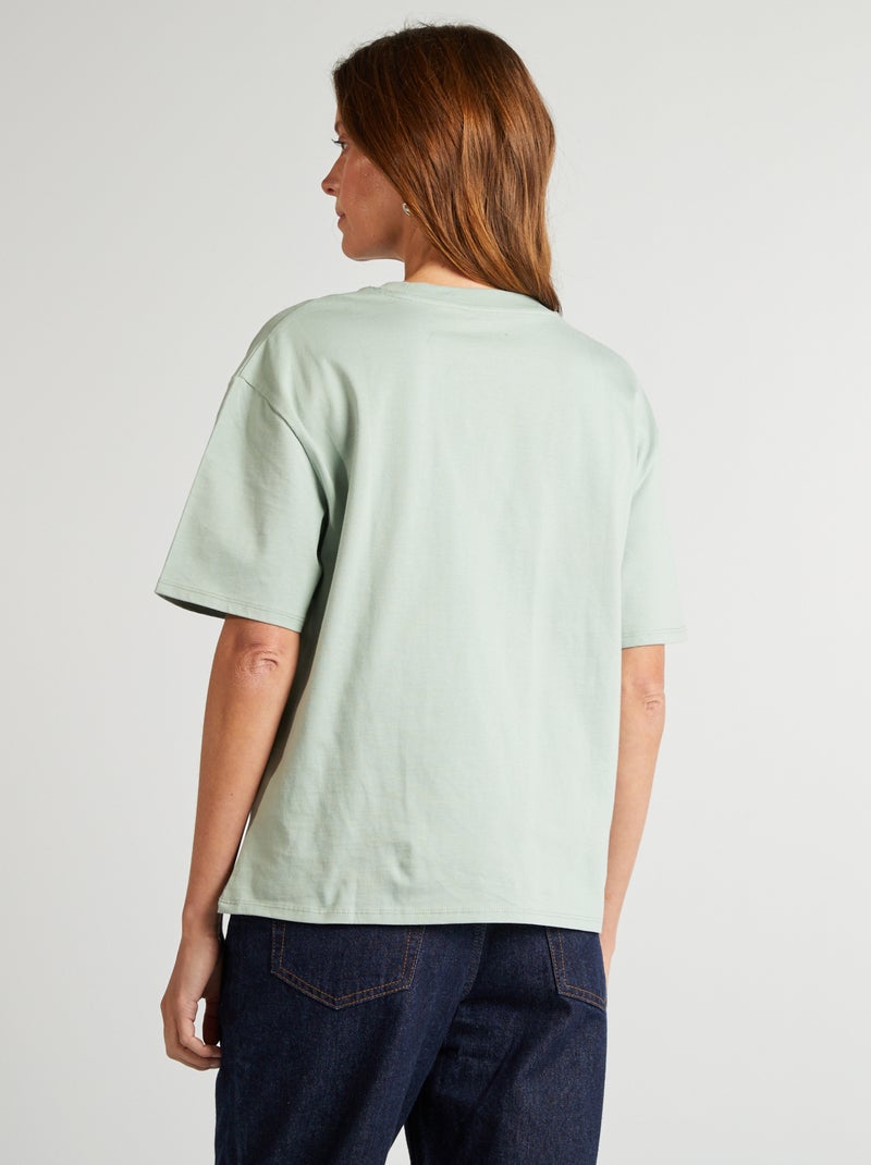 T-shirt oversize com gola redonda VERDE - Kiabi