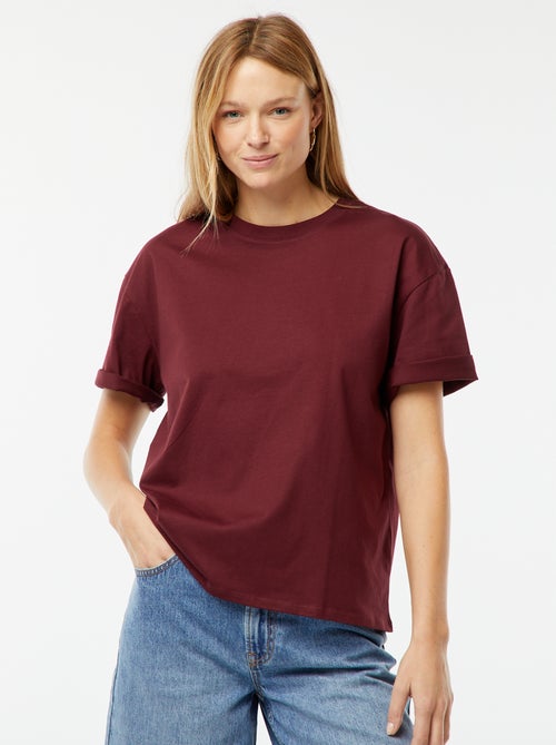 T-shirt oversize com gola redonda - Kiabi