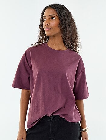 T-shirt oversize com gola redonda