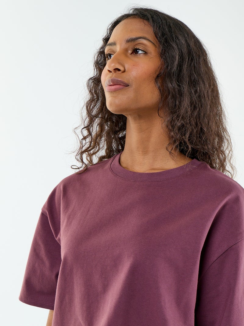T-shirt oversize com gola redonda Violeta - Kiabi