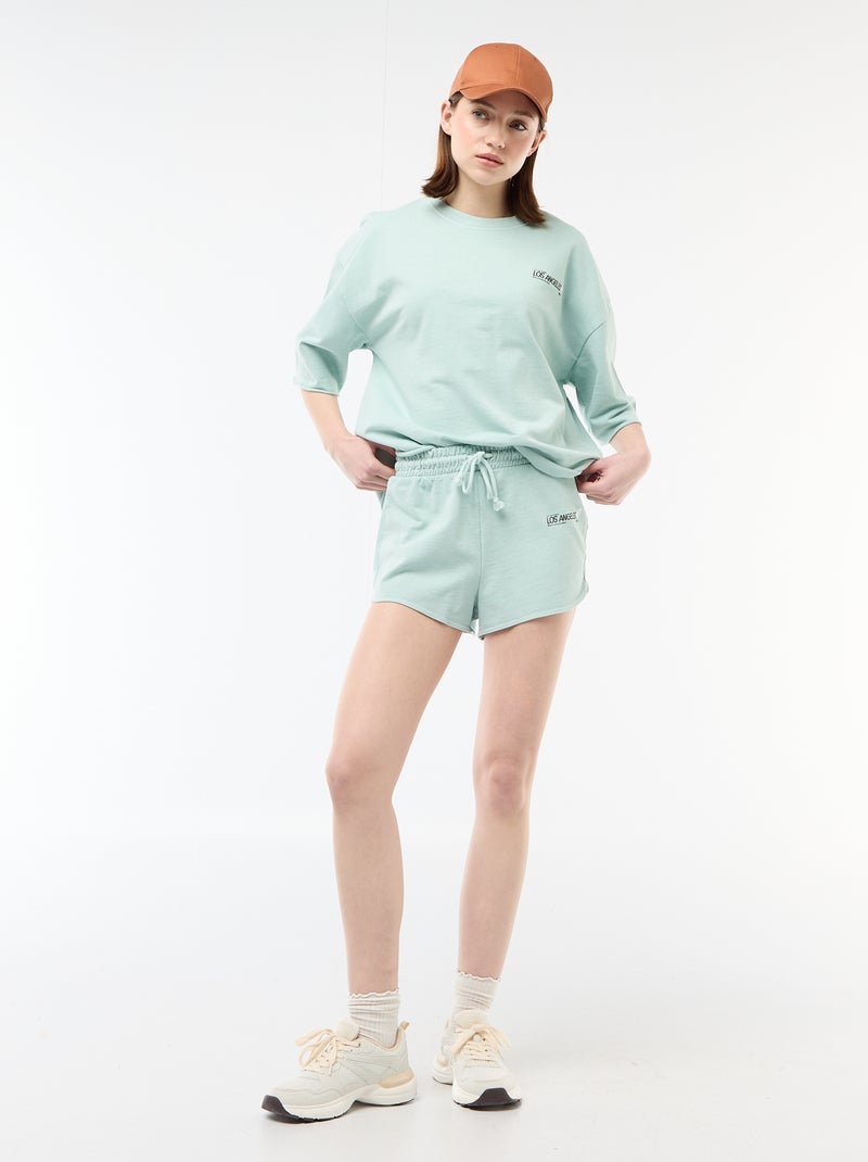 T-shirt oversize com inscrição Azul - Kiabi