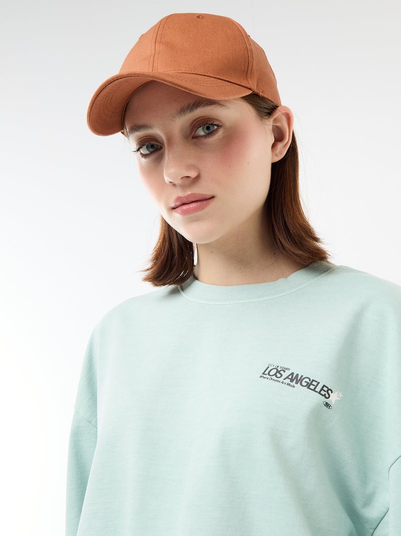T-shirt oversize com inscrição Azul - Kiabi