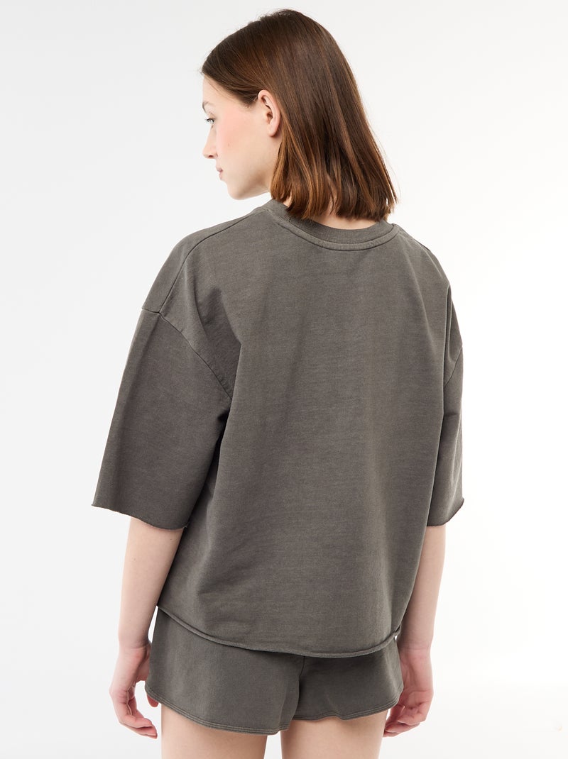 T-shirt oversize com inscrição Cinza - Kiabi