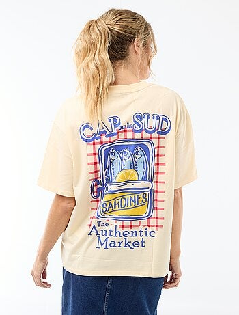 T-shirt oversize com mensagem