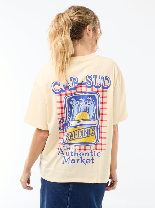 T-shirt oversize com mensagem - Kiabi