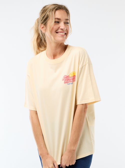 T-shirt oversize com mensagem - Kiabi