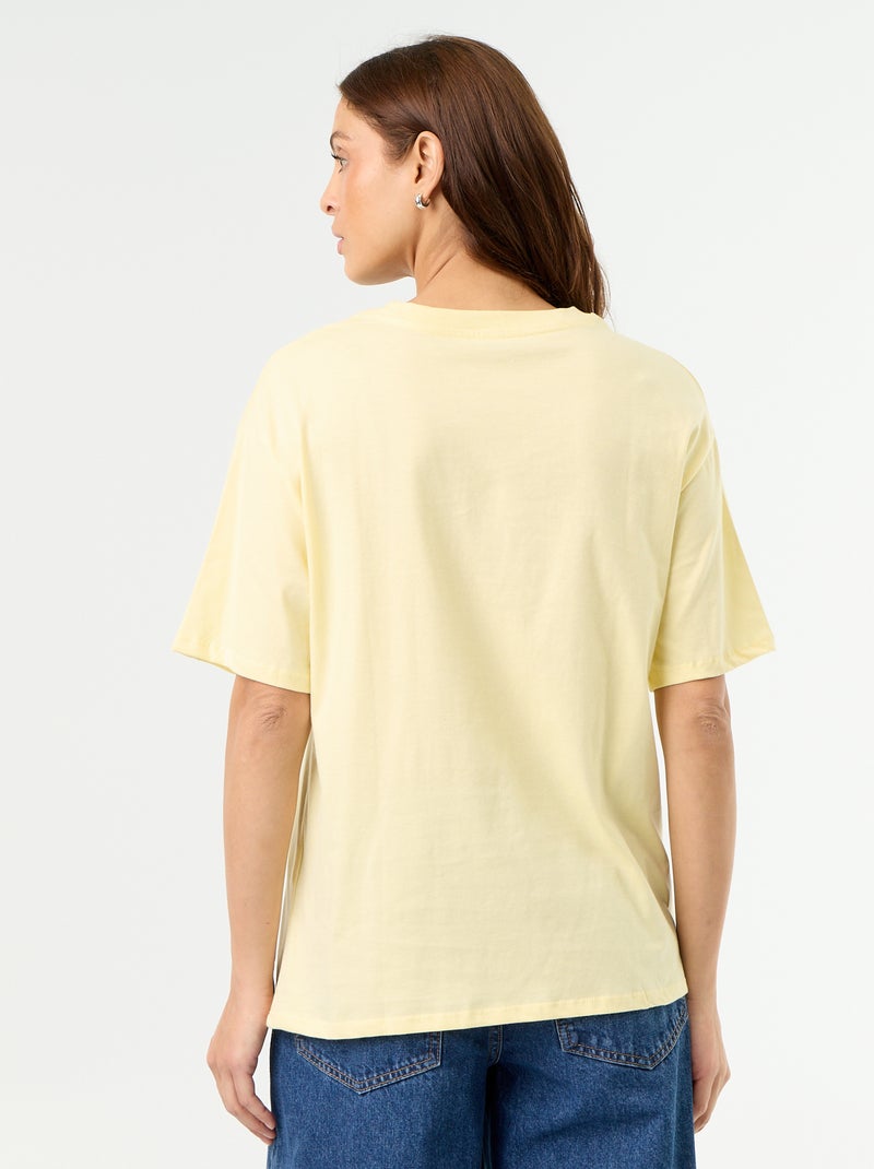 T-shirt oversize com mensagem Amarelo - Kiabi