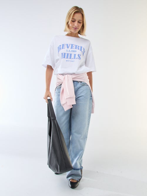 T-shirt oversize com mensagem - Kiabi