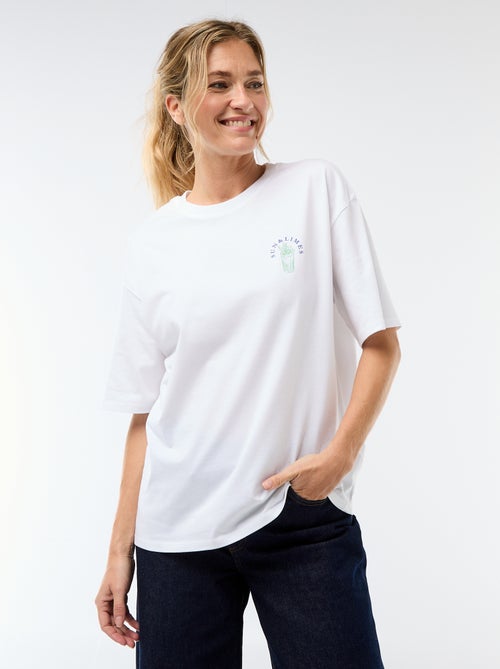 T-shirt oversize com mensagem - Kiabi