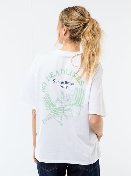 T-shirt oversize com mensagem - Kiabi