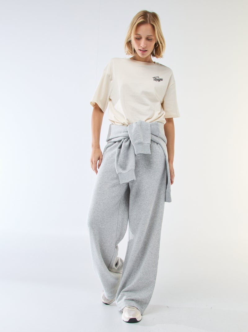 T-shirt oversize com mensagem Branco - Kiabi