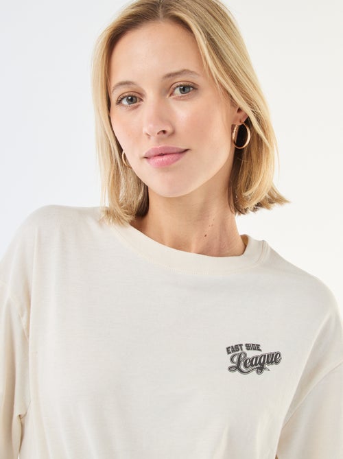 T-shirt oversize com mensagem - Kiabi