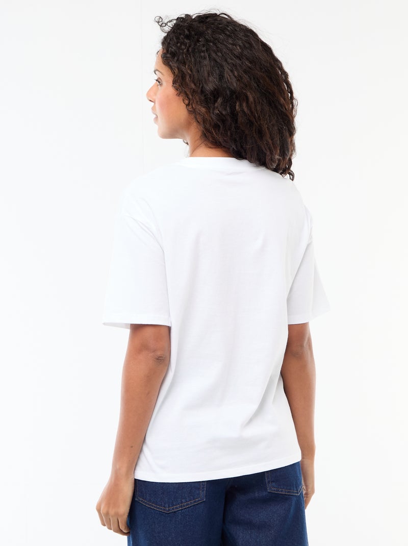 T-shirt oversize com mensagem Branco - Kiabi