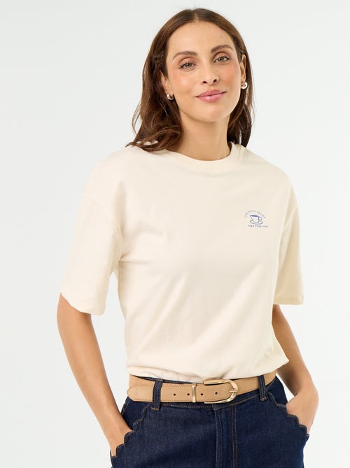 T-shirt oversize com mensagem - Kiabi