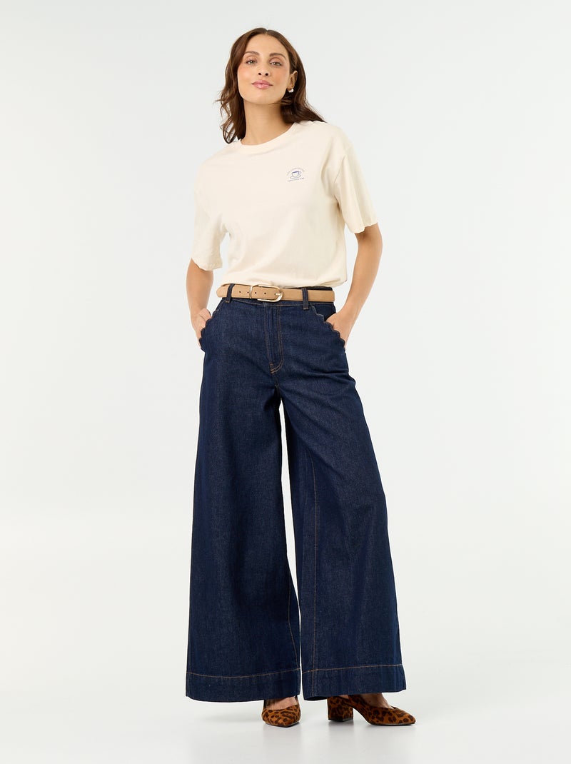 T-shirt oversize com mensagem Branco - Kiabi