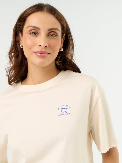 T-shirt oversize com mensagem - Kiabi