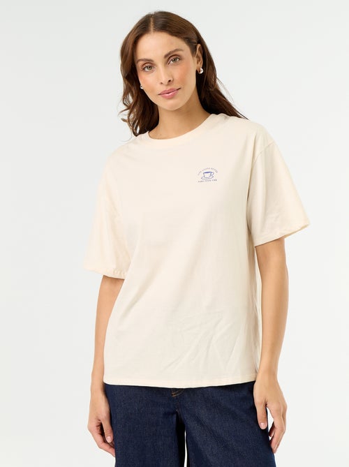 T-shirt oversize com mensagem - Kiabi