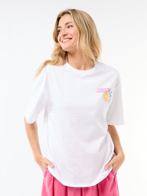 T-shirt oversize com mensagem - Kiabi
