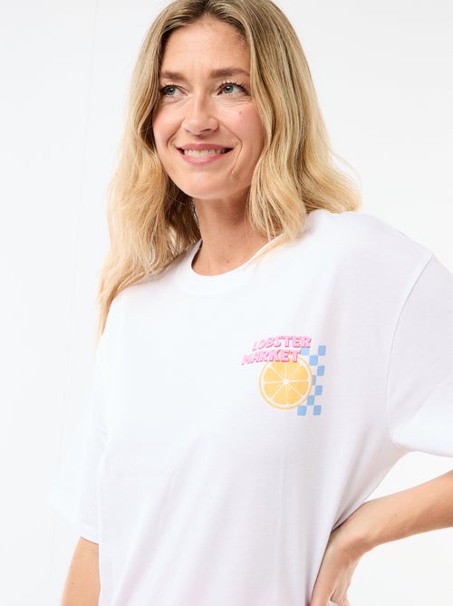 T-shirt oversize com mensagem - Kiabi