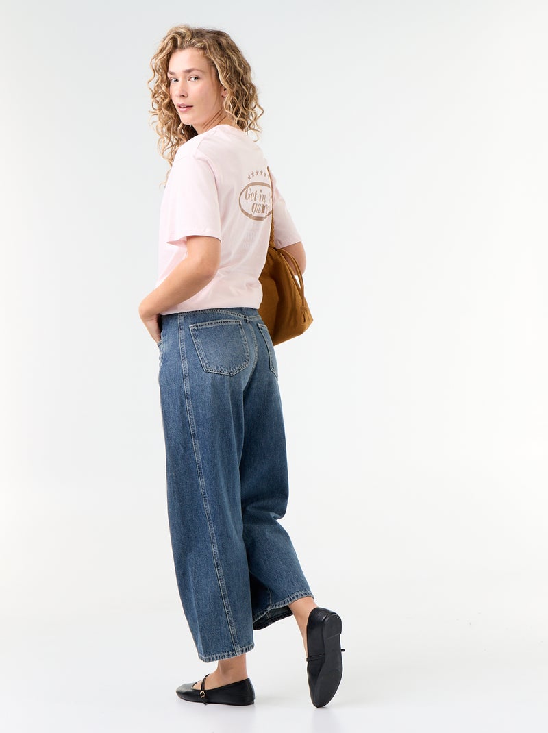 T-shirt oversize com mensagem Rosa - Kiabi